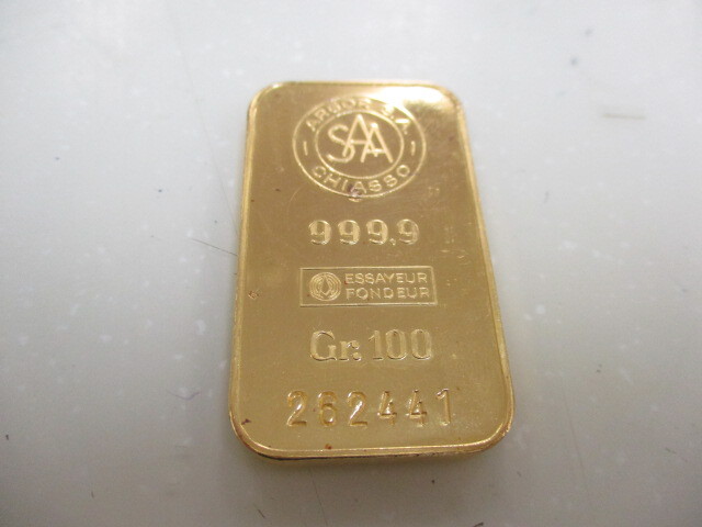 貴金属 純金 K24 インゴット アルゴア 100g