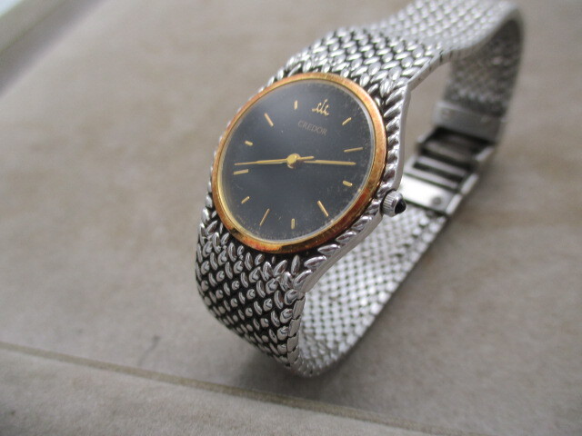 セイコー クレドール レディース腕時計 K18 ベゼル クオーツ