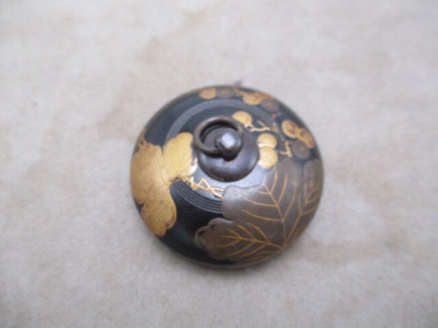 レトロ アンティーク 骨董品 饅頭根付 蒔絵 漆芸 木製