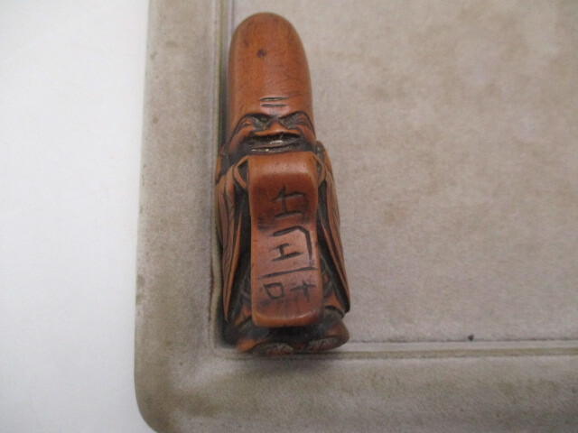 レトロ アンティーク 骨董品 根付 中国美術 寿老人 木製